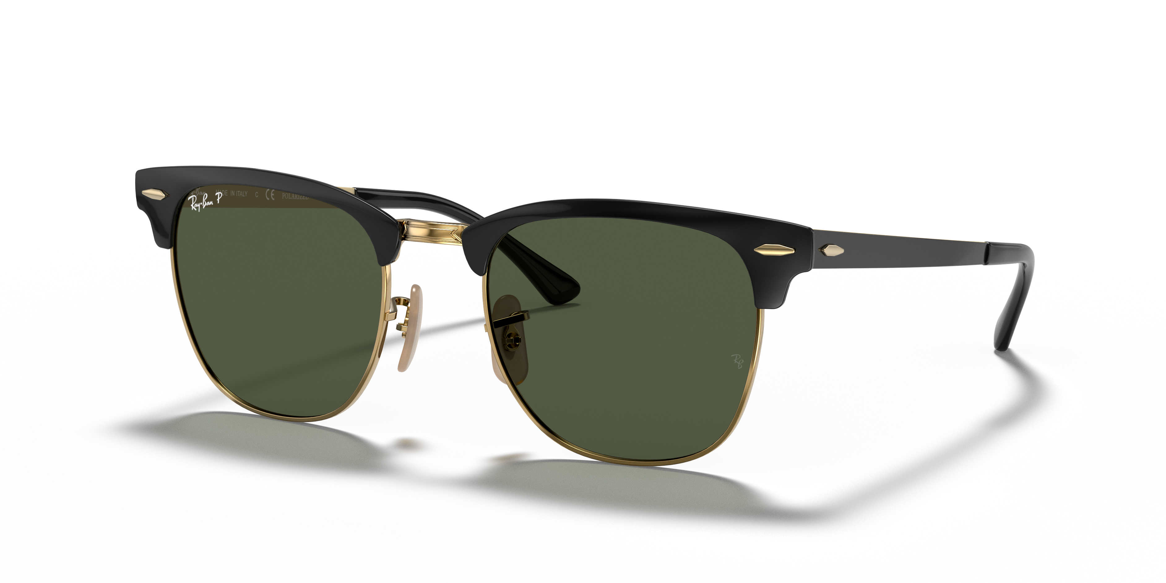 CLUBMASTER METAL Sunglasses in Black On Gold and G-15 Green