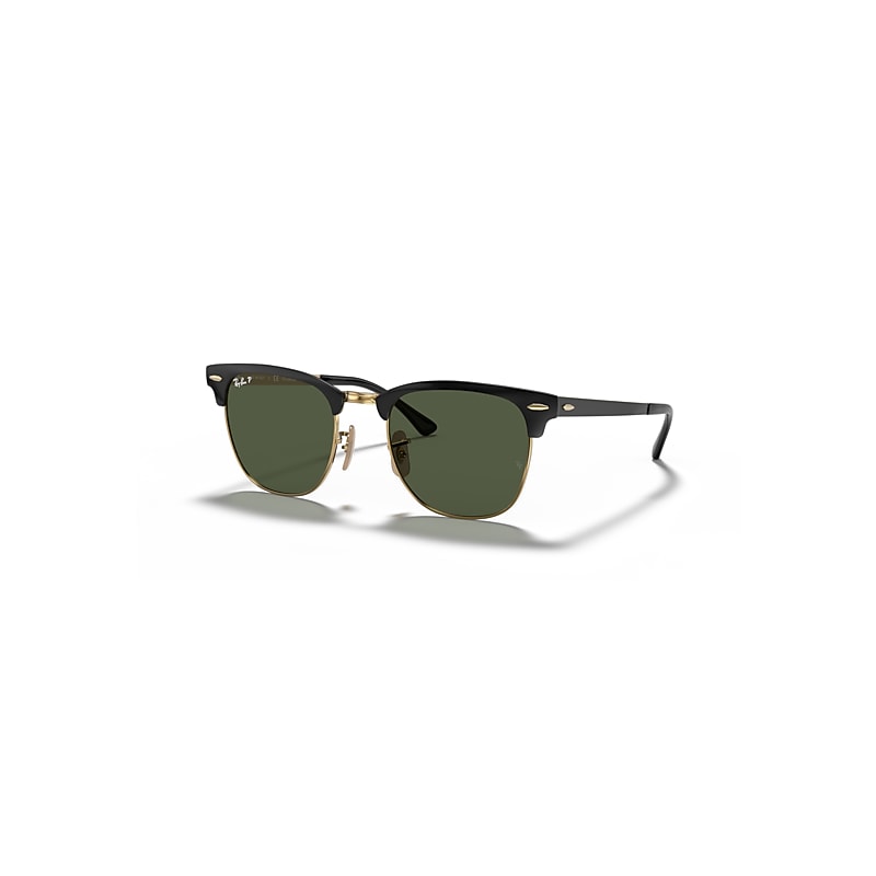 Ray - Ban Unisex Black Rb3716 Clubmaster Metal 187/58 Sunglasses Metal G15 Squared Polarized - Image 4