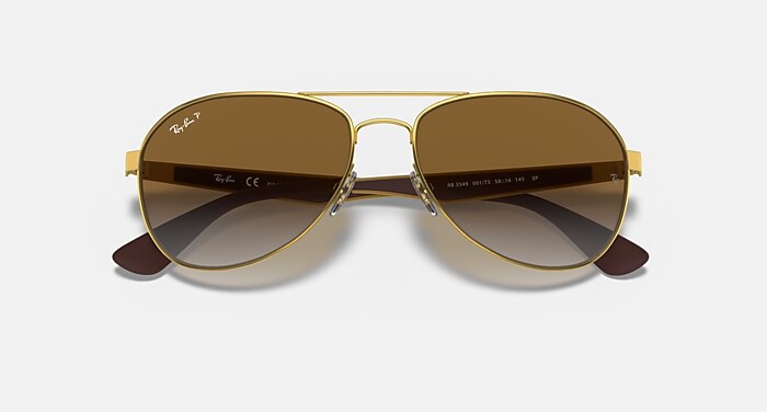 RB3549 Sunglasses in Arista Gold and Brown Polarized - RB3549