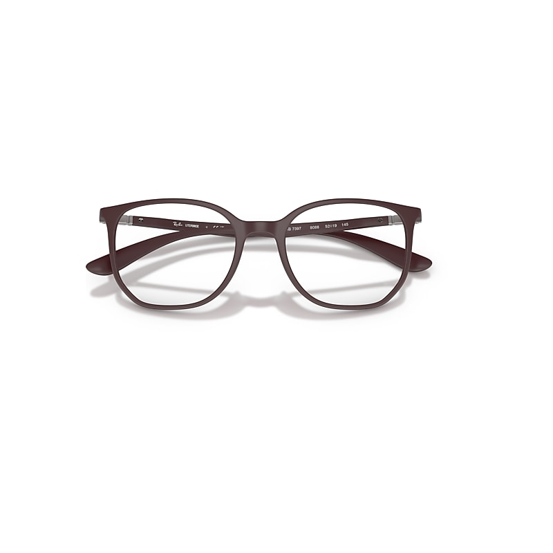 Ray-Ban Elliot Optics Liteforce Optical Sand Purple Frame Clear Lenses Polarized 50-19