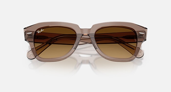 STATE STREET Sunglasses in Transparent Light Brown and Gradient