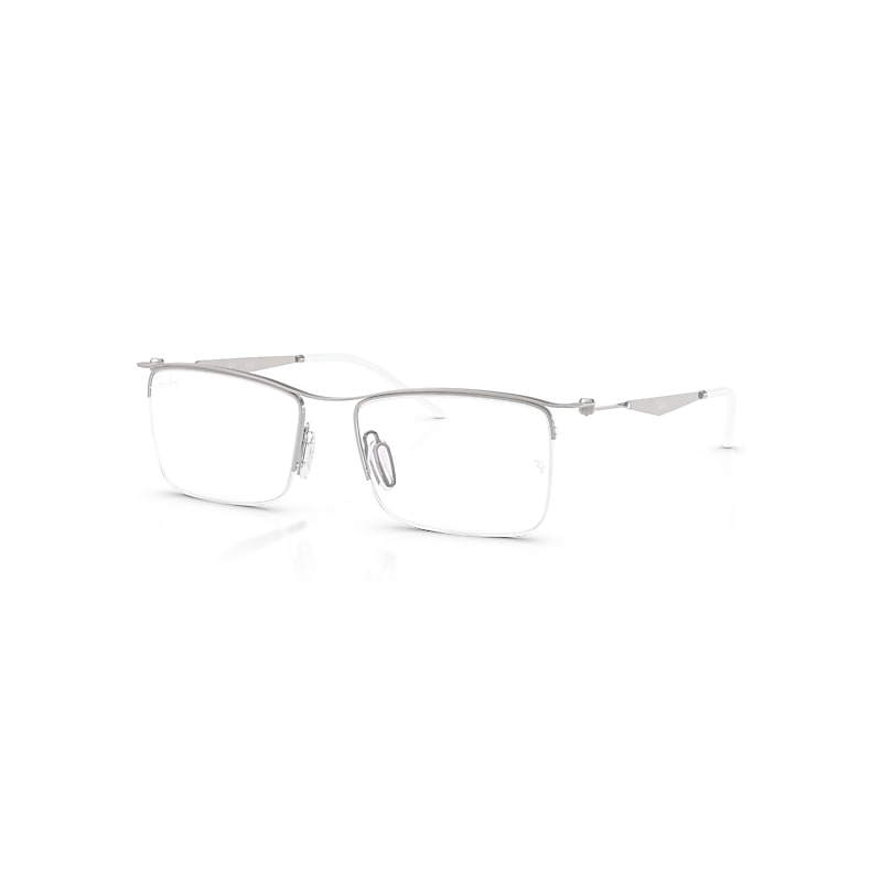Ray-Ban Eyeglasses Unisex Rb7554 Optics - Silver Frame Transparent Lenses Polarized 53-18