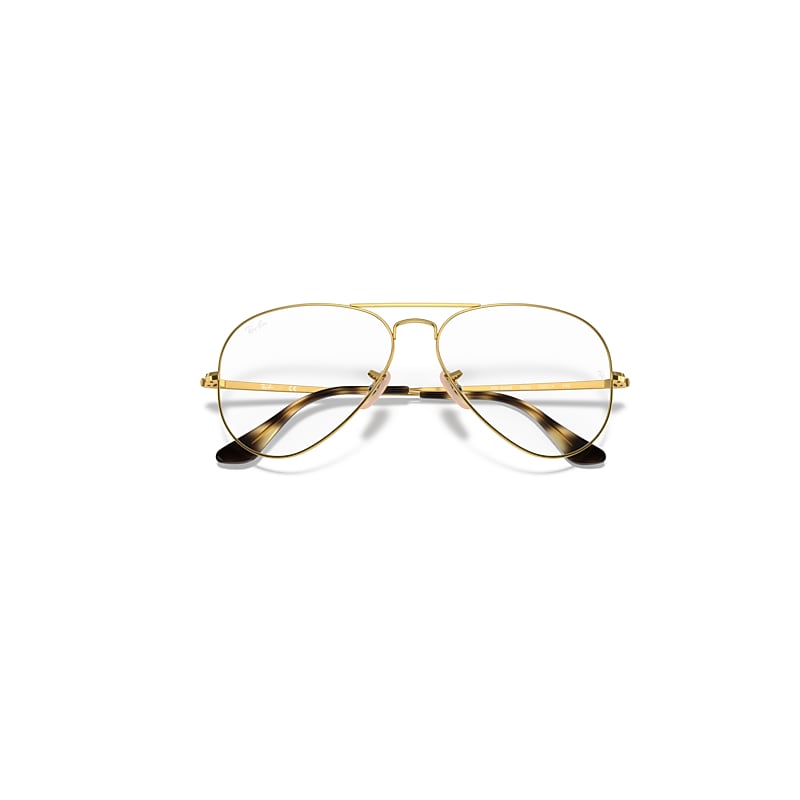 Ray-Ban Aviator Optics Optical Arista Gold Frame Clear Lenses 55-14