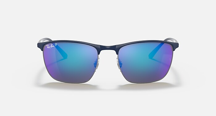 RB3686 POLARIZED+ LENSES Sunglasses in Blue On Gunmetal and 