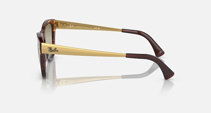RB0707SM Sunglasses in Striped Havana and Green (50-21) - RB0707SM