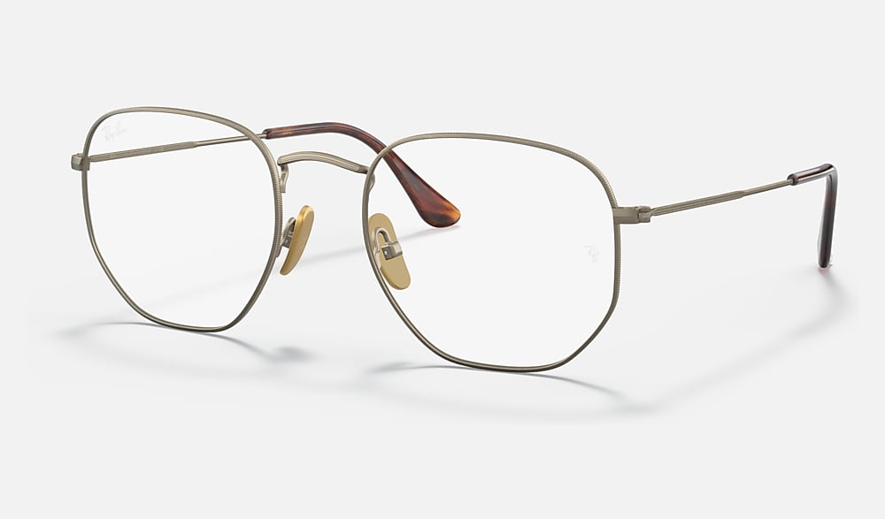 HEXAGONAL TITANIUM OPTICS Polarized Eyeglasses with Gold and Clear