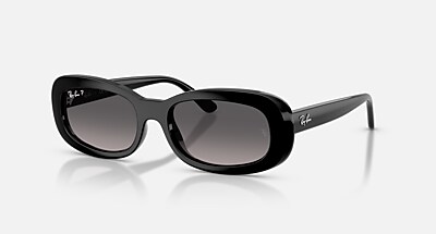 RB2221 Sunglasses in Striped Havana and Blue (53-18) - RB2221