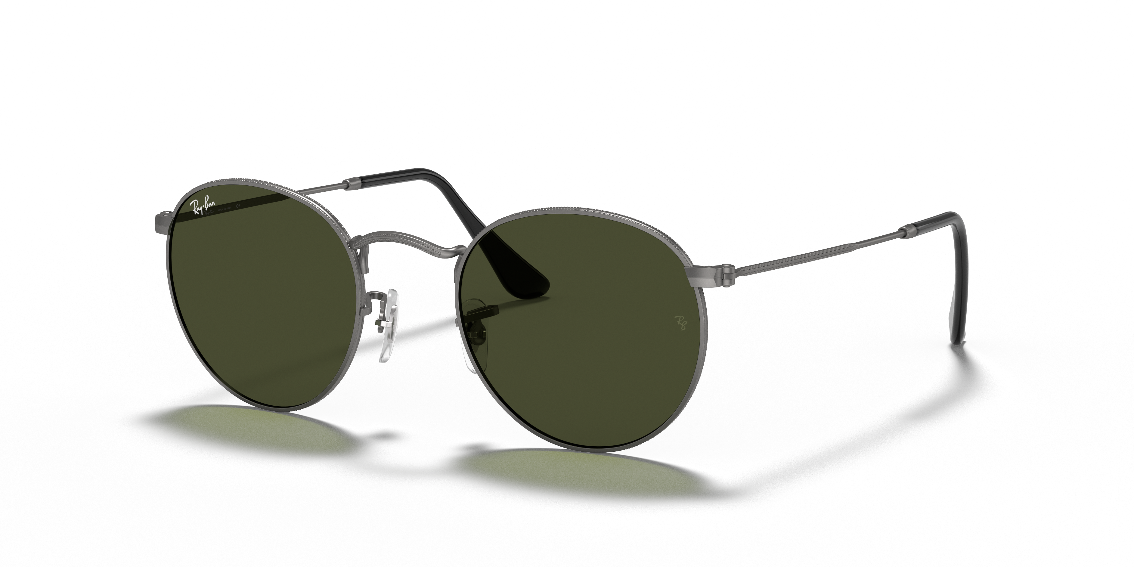 ROUND METAL Sunglasses in Gunmetal and G-15 Green - RB3447 | Ray