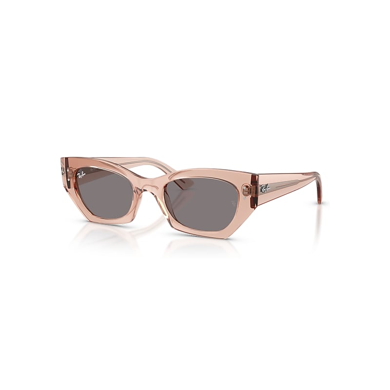 Ray-Ban Unisex Sunglass Zena Bio-Based - Frame color: Transparent Pink, Lens color: Brown - Image 3