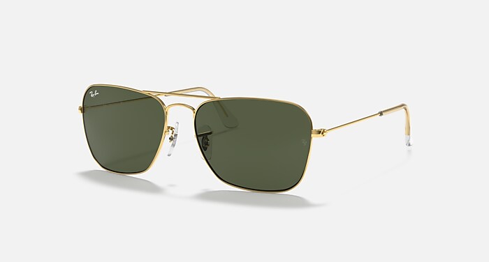 Ray-Ban【RB3136 CARAVAN サングラス】　ゴールド CARAVAN Sunglasses in Arista Gold and G-15 Green - RB3136 | Ray
