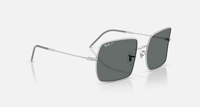SQUARE 1971 REVERSE Sunglasses in Silver and Dark Grey Polarized