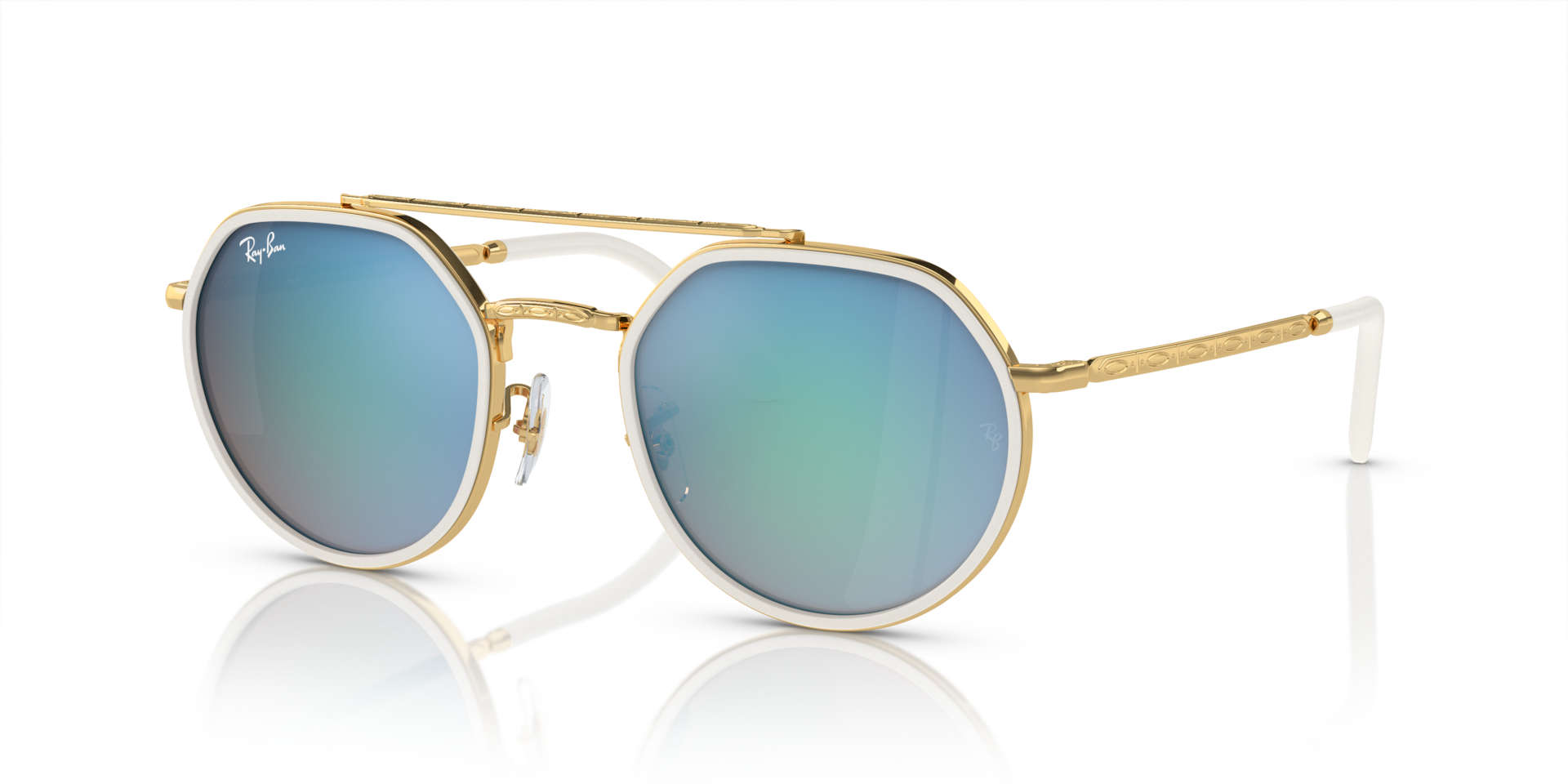 RAY BAN 0RB3766CH  ARISTA GOLD/POLAR GREY  001 54-20-145 RB3746 Sunglasses in Arista Gold and Clear Gradient Brown  main image 2