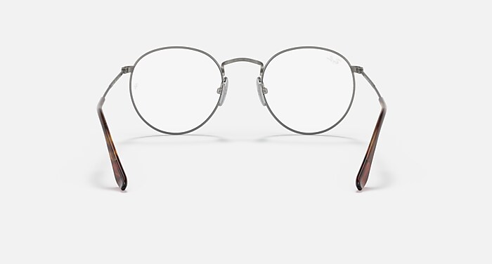 ROUND TITANIUM OPTICS Eyeglasses with Gunmetal and Clear (50-21