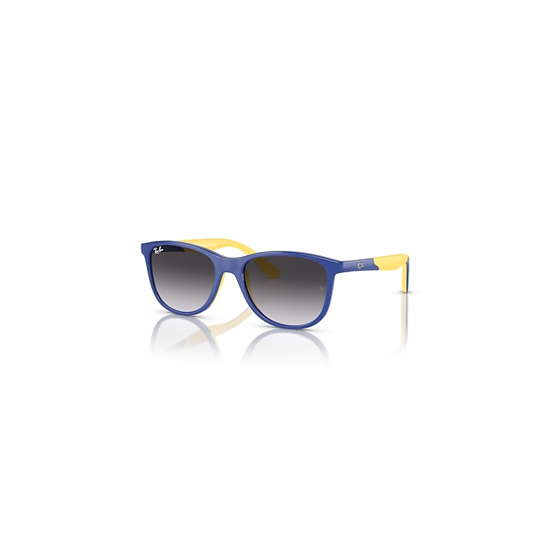 Ray-Ban Rb9077s Kids Bio-based Sunglasses Blue On Yellow Frame Grey Lenses 49-16