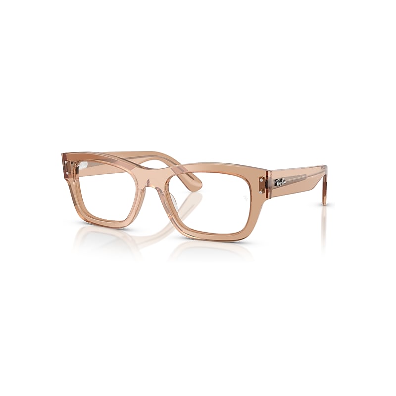 Ray-Ban Eyeglasses Unisex Joseph Optics - Transparent Light Brown Frame Clear Lenses Polarized 55-20