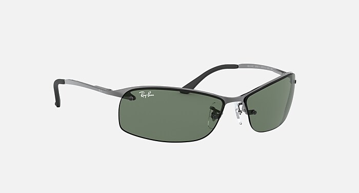 RB3183 Sunglasses in Gunmetal and Dark Green (63-15) - RB3183