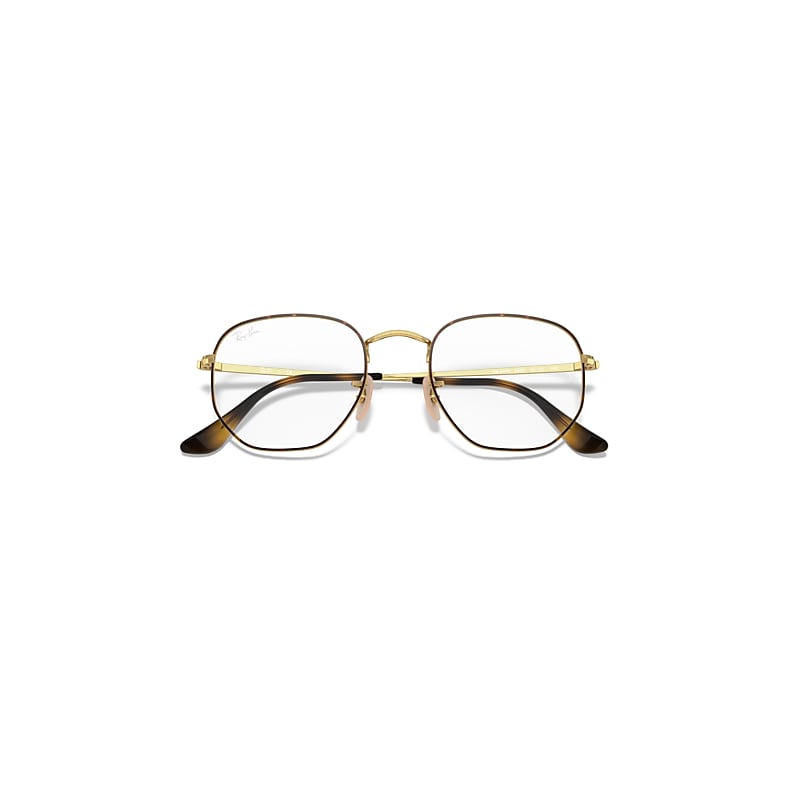 Ray-Ban Hexagonal Optics Optical Gold Frame Clear Lenses 51-21