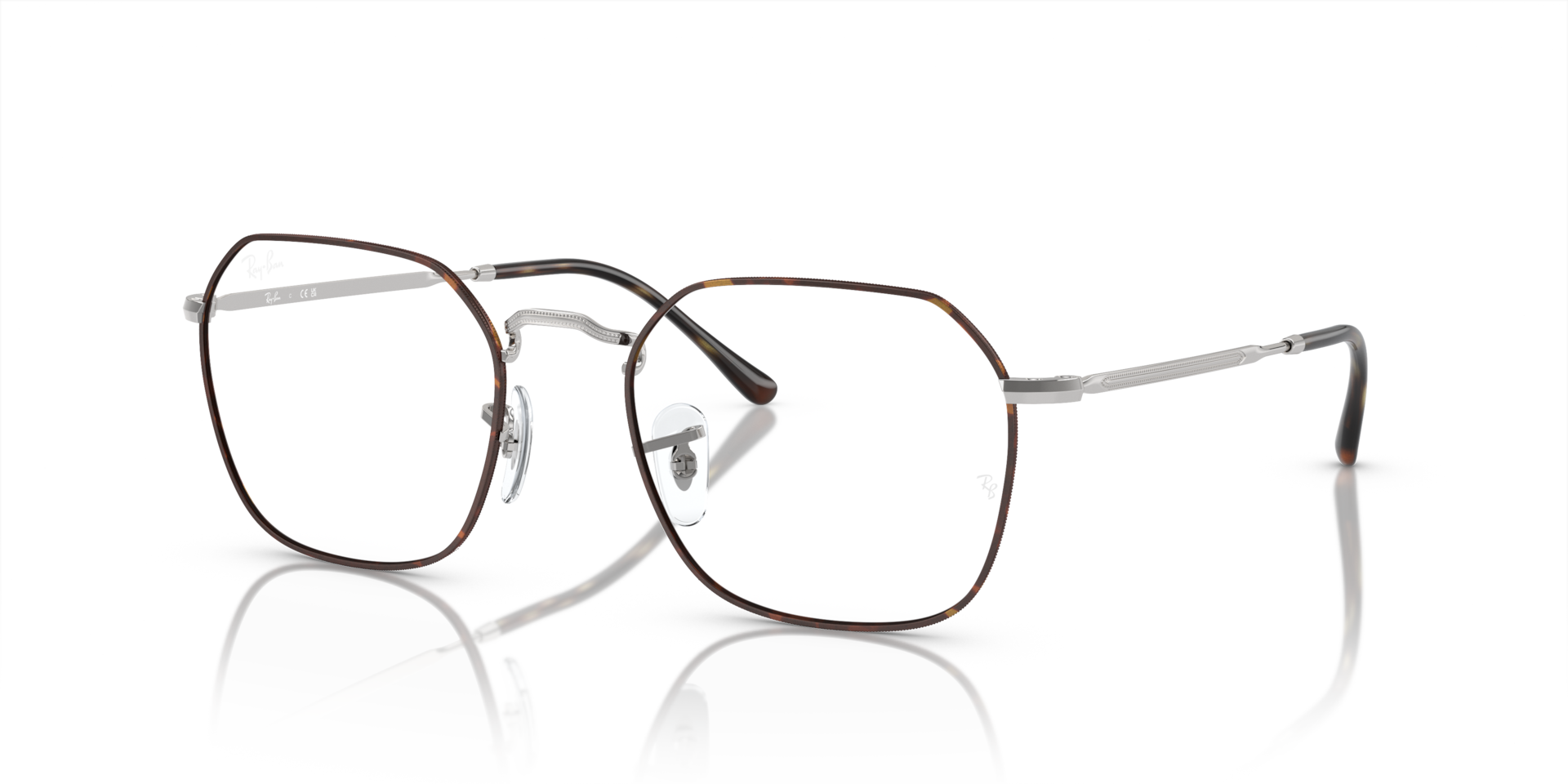 JIM OPTICS Eyeglasses with Havana On Silver and Clear (51-20