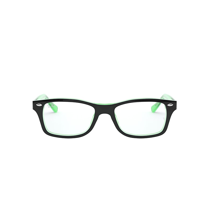Ray-Ban Rb1531 Optics Kids Optical Black On Green Frame Clear Lenses Polarized 48-16