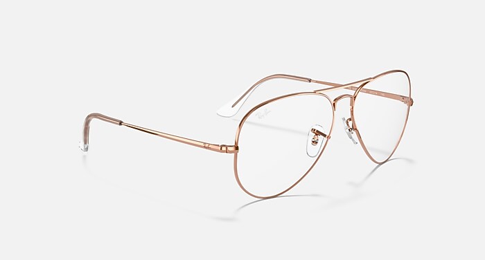 AVIATOR OPTICS Eyeglasses with Rose Gold and Clear (58-14