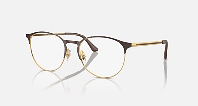 レイバン　RB6375F  2890  55口18 RB6375 OPTICS Polarized Eyeglasses with Black On Gold and Clear