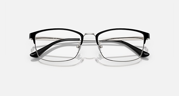 RB8772D OPTICS TITANIUM メガネ シルバー上にブラック と クリア (54