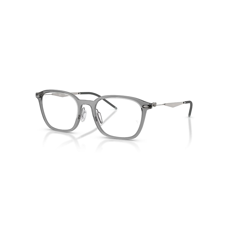Ray-Ban Eyeglasses Unisex Rb7555 Optics - Gunmetal Frame Transparent Lenses Polarized 52-20