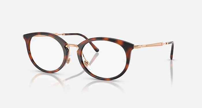 RB7255 OPTICS Eyeglasses with Striped Havana and Clear (53-20