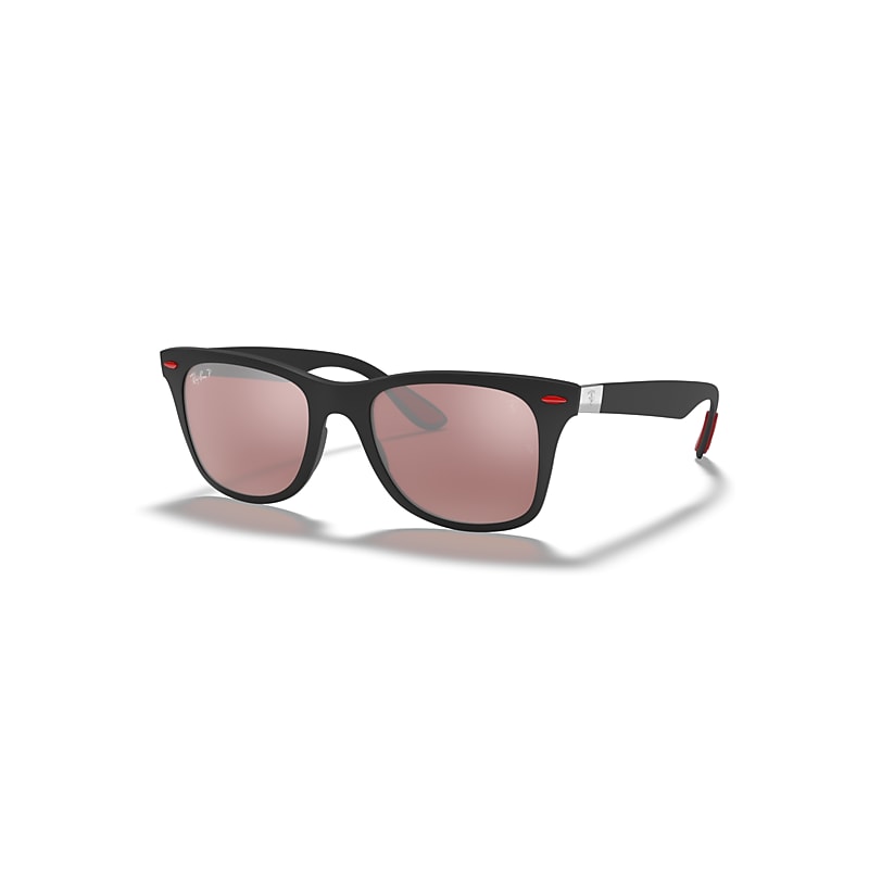 Ray - Ban Men's Violet Man Rb4195m Scuderia Ferrari Collection F602h2 Sunglasses Peek Black Squared Polarized Mirror - Image 4