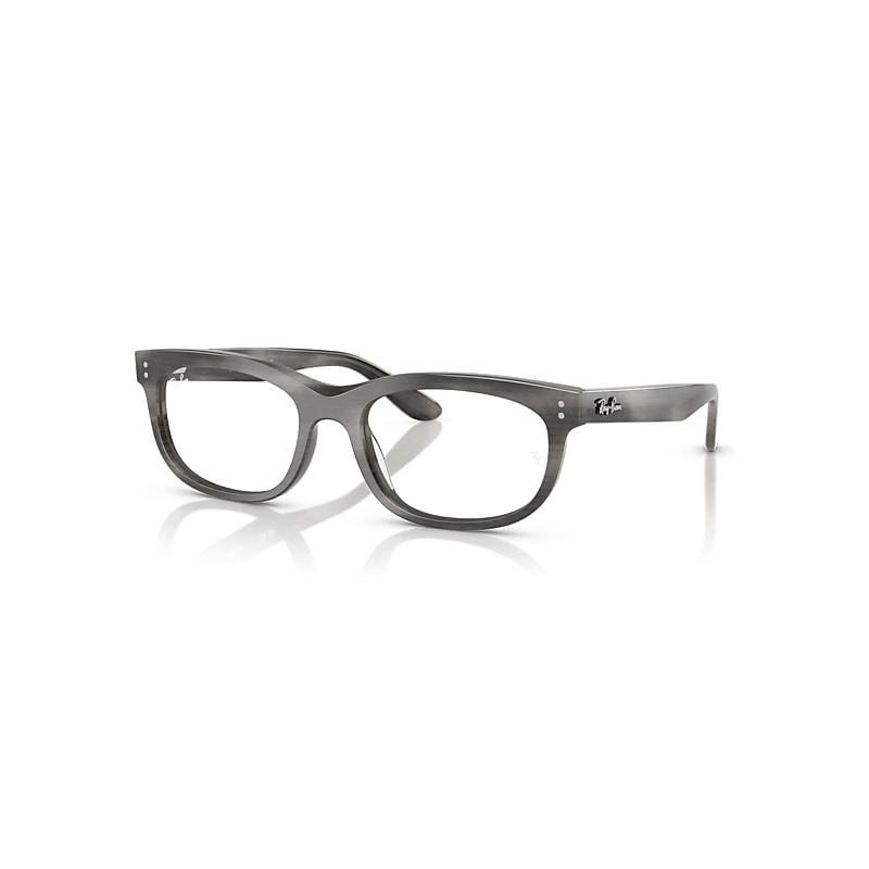Ray-Ban Eyeglasses  Balorette Optics - Striped Gray Frame Clear Lenses Polarized 54-19, RB5489