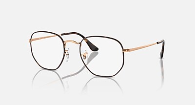 HEXAGONAL OPTICS Eyeglasses with Arista Gold and Clear (51-21