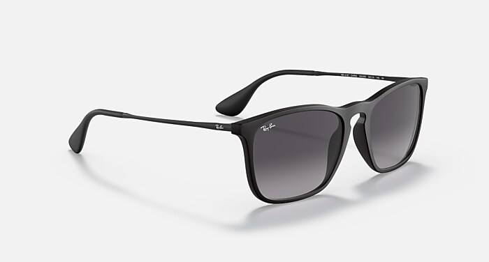 CHRIS Sunglasses in Rubber Black and Grey Gradient - RB4187 | Ray
