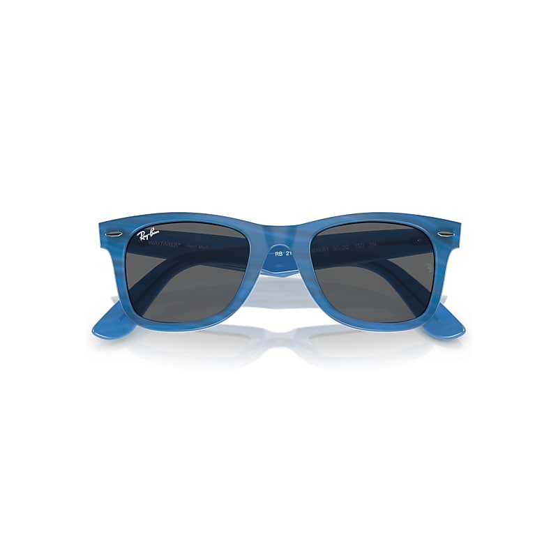 Ray-Ban Original Wayfarer Change Sunglasses Photo Striped Blue Frame Grey Lenses 52-22