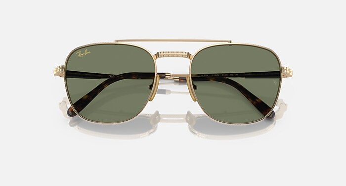 FRANK II TITANIUM Sunglasses in Arista Gold and Green (54-20