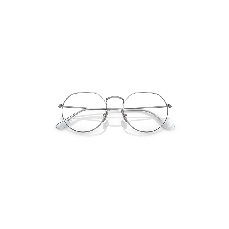 Ray-Ban Jack Titanium Optics Eyeglasses Silver Frame Clear Lenses Polarized 51-20