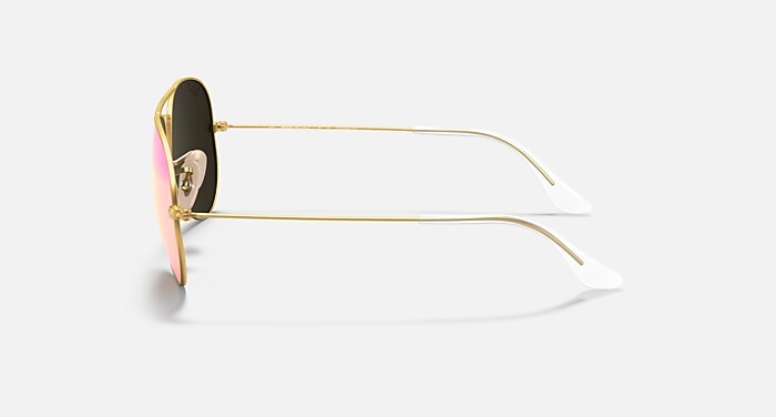 AVIATOR FLASH LENSES Polarized Sunglasses in Gold and Cyclamen
