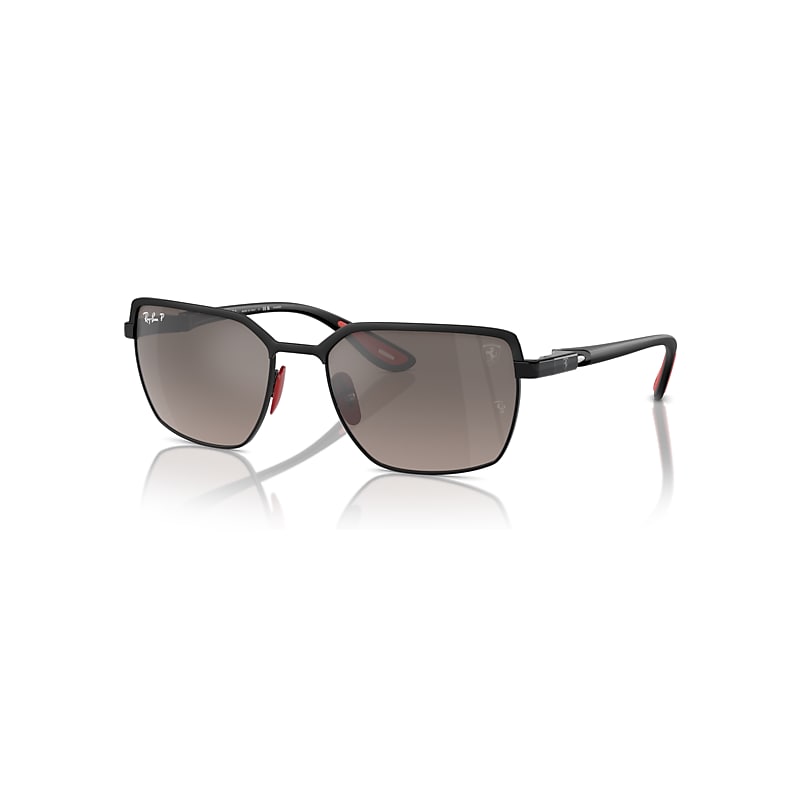 Ray-Ban Sunglasses Scuderia Ferrari Collection Polarized+ Lenses - Black Frame Grey Lenses Polarized 58-19, RB3743M - Image 1