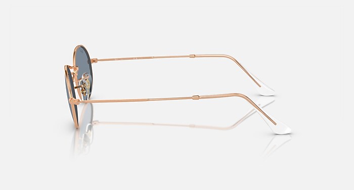 OVAL METAL Sunglasses in Rose Gold and Blue Polarized - RB3547
