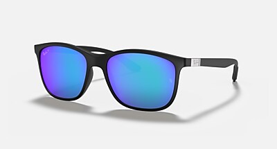Ray-Ban RB4330 ブラック サングラス　偏光 RB4330 POLARIZED+ LENSES Sunglasses in Black and Blue Polarized+