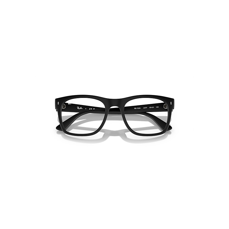 Ray-Ban Rb7228 Optics Optical Black Frame Clear Lenses Polarized 55-21