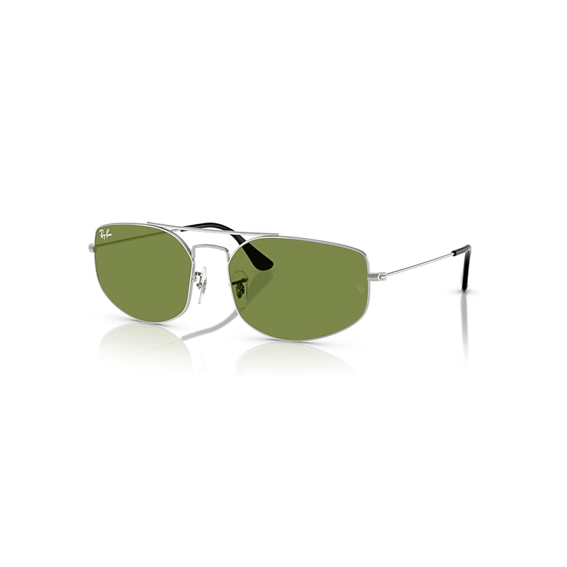 Ray-Ban Explorer V Gafas De Sol Plateado Montura Verde Lentes 57-17, RB3845
