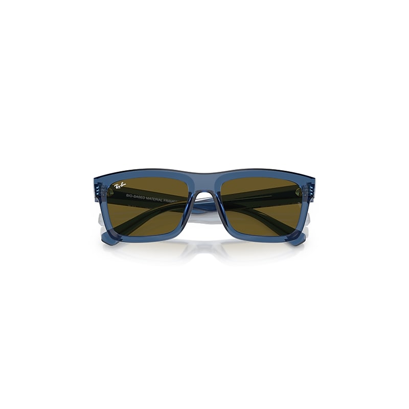 Ray-Ban Warren Bio-based Sunglasses Transparent Dark Blue Frame Brown Lenses 57-20