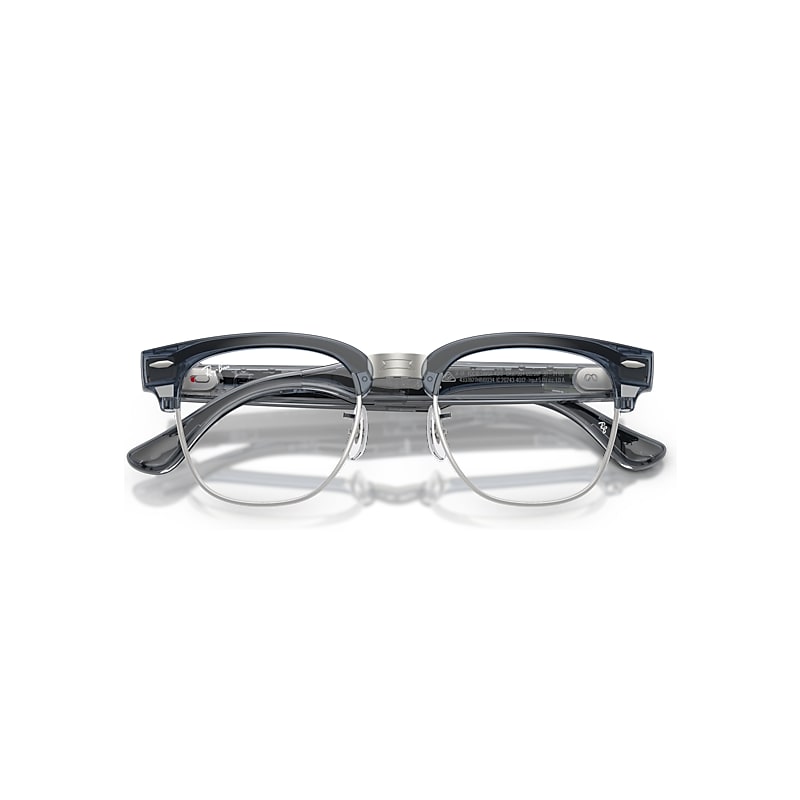 Ray-Ban Meta Audio Clubmaster Transparent Sky Blue frame Blue lenses AI Glasses