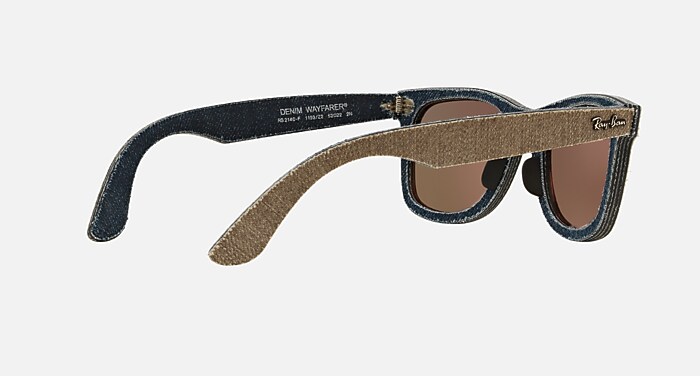 ORIGINAL WAYFARER DENIM Sunglasses in Brown Denim and Copper Flash