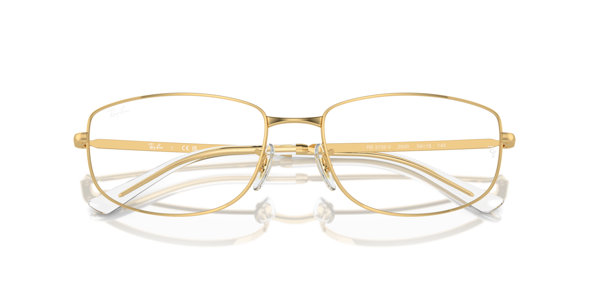 Ray-Ban Rb3732v Optics Eyeglasses Arista Gold Frame Clear Lenses Polarized 56-18 132$