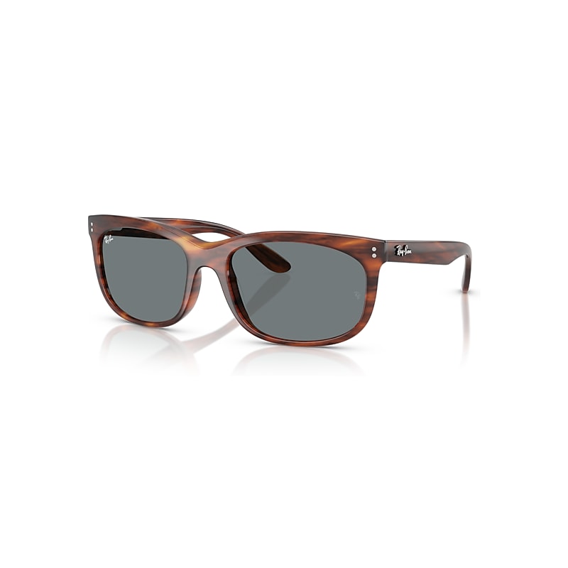 Ray-Ban Unisex Sunglass Balorette - Frame color: Striped Havana, Lens color: Blue - Image 3