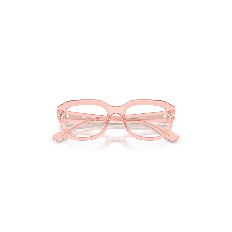 Ray-Ban Leonid Optics Bio-based Eyeglasses Transparent Pink Frame Clear Lenses Polarized 54-20