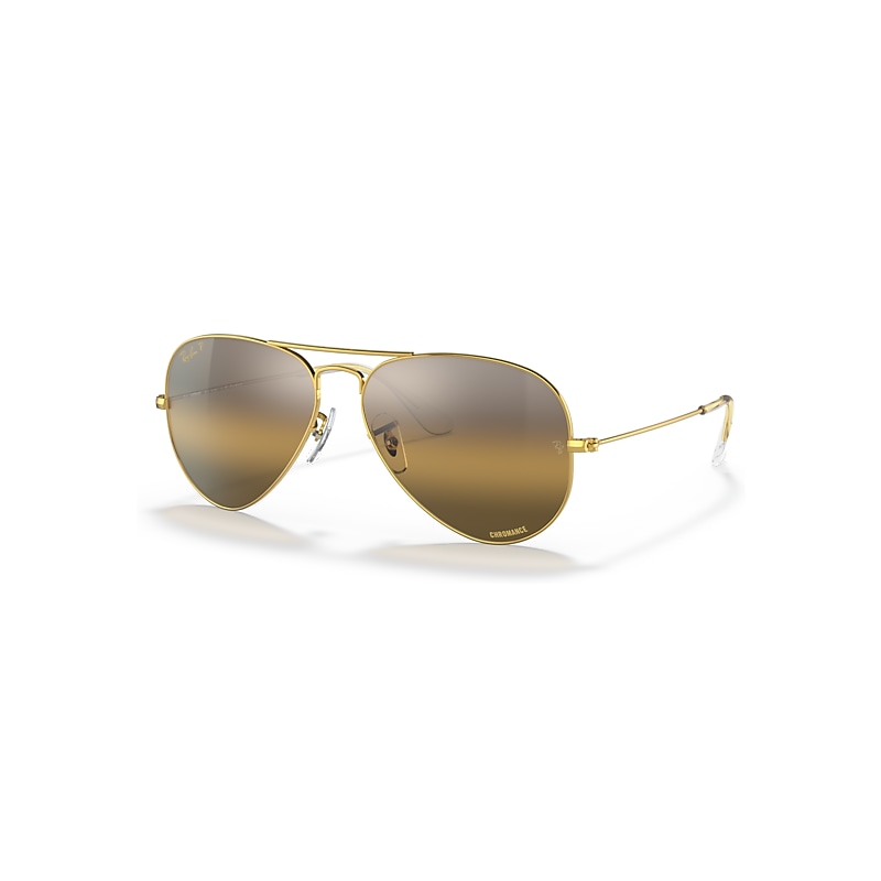 Ray-Ban Sunglasses  Aviator Polarized+ Lenses - Gold Frame Brown Lenses Polarized 62-14, RB3025