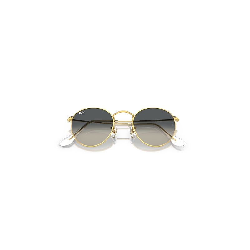Ray-Ban Round Metal Sunglasses Gold Frame Grey Lenses 50-21