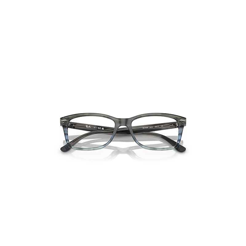 Ray-Ban Rb5428 Optics Optical Striped Grey Frame Clear Lenses Polarized 53-17